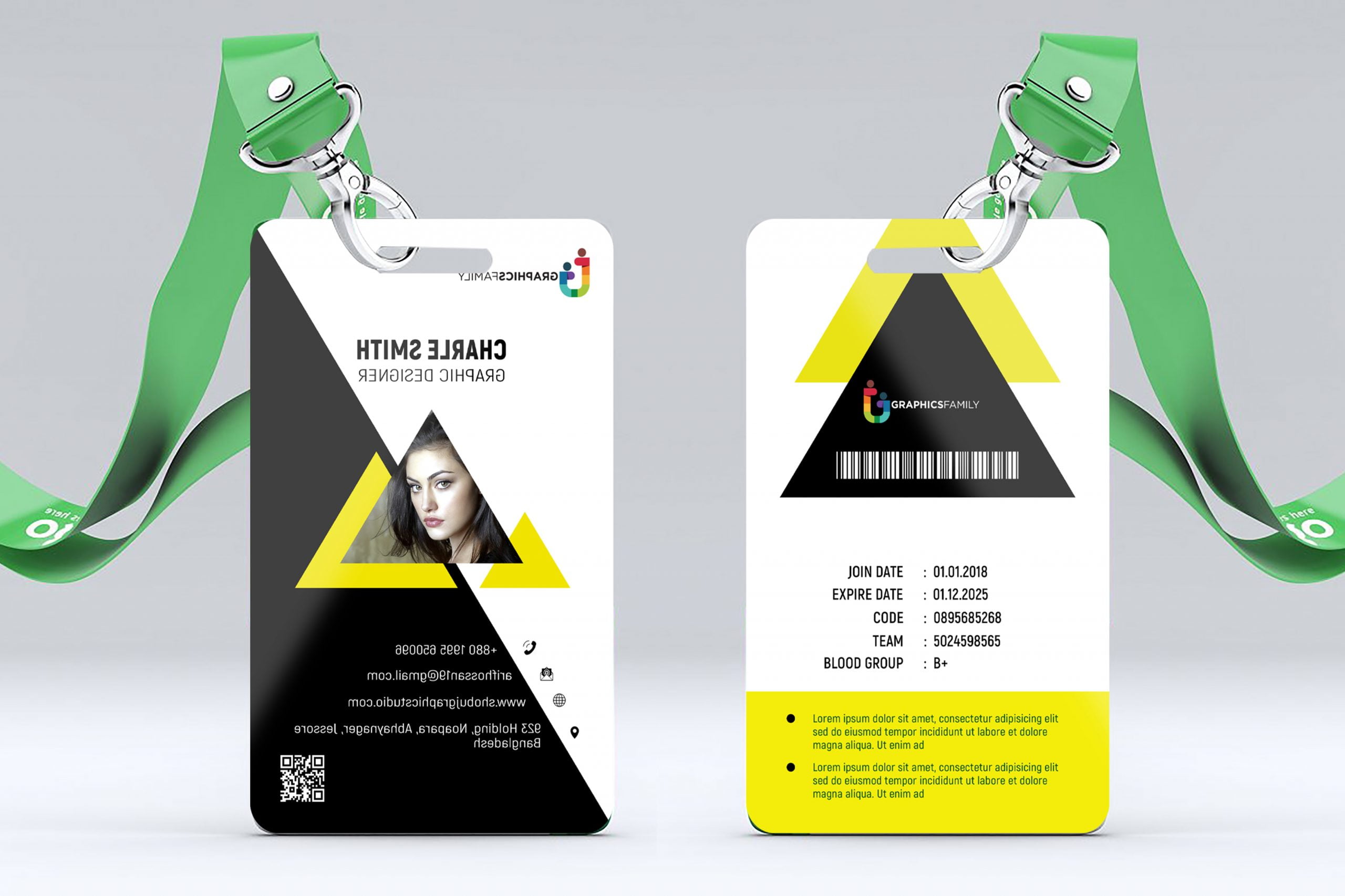 Front and Back of Id